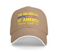 NLWQEKV L'età d'oro dell'America Inizia Proprio Ora Cappello Citazione 2025 2024 Era Giusto Cappellino da Baseball Cappellino da Camionista Nero