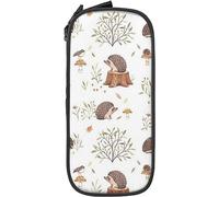 NLWQEKV Nature Lovely Hedgehog Lovers Stampa Astuccio per matite di grande capacità, astuccio per matite in tessuto Oxford, astuccio doppio grande