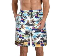 NLWQEKV Pantaloncini da Bagno da Uomo dell'isola di Sant'Elena
