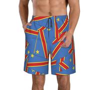 NLWQEKV Pantaloncini da Surf da Uomo con Bandiera della Repubblica Democratica del Congo
