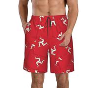 NLWQEKV Pantaloncini da Surf da Uomo con Bandiera dell'Isola di Man