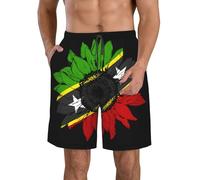 NLWQEKV Pantaloncini da Surf da Uomo Vintage con Girasoli e Bandiera di Saint Kitts e Nevis