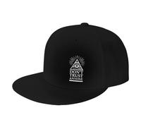 NLWQEKV Piramide Illuminati Non fidarti di Nessuno Visiera Piatta Cappello Classico con Tesa Regolabile Berretto da Baseball Alto