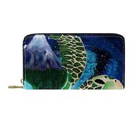NLWQEKV Portafogli per donna e uomo, borsa porta carte, galassia di tartarughe marine del mondo dell'oceano, borsa grande per il cambio in pelle PU