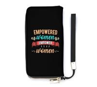 NLWQEKV Portafoglio da polso da donna con potere femminista Porta carte di credito lungo in pelle Borsa da pochette sottile per donna