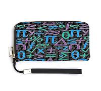 NLWQEKV Portafoglio in pelle unisex con note di matematica, pochette di grande capacità, tasca per telefono, porta carte di credito con cinturino da polso