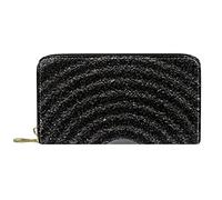 NLWQEKV Portafoglio lungo con cerniera in pelle Borsa personalizzata con pietre Zen nere e terra