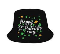 NLWQEKV Simpatico Cappello a Secchiello con Stampa di Trifoglio Verde per San Patrizio, Ideale per Uomo e Donna, Perfetto per L'Estate, i Viaggi, la Spiaggia e Le attività all'aperto.