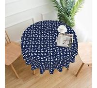 NLWQEKV Tovaglia rotonda impermeabile, tovaglia in plastica stampata con vari motivi di pesce di mare, tovaglia decorativa per esterni lavabile 60 pollici