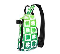 NLWQEKV Zaino a tracolla a tracolla St Patrick's Day Clover Travel Hiking Chest Daypack One Strap Shoulder Bag
