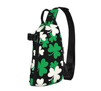 NLWQEKV Zaino a tracolla a tracolla St.Patrick'S Day Green Clover Travel Hiking Chest Daypack One Strap Shoulder Bag