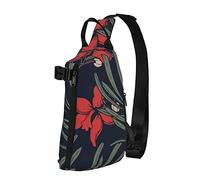 NLWQEKV Zaino a tracolla a tracolla zattera tropicale hawaiana zattera floreale da viaggio escursionismo petto zaino borsa a tracolla con una cinghia