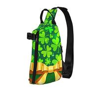 NLWQEKV Zaino a tracolla Sling Green Shining Clover Patrick'S Travel Hiking Chest Daypack One Strap Shoulder Bag