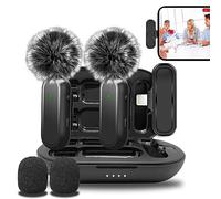 NLYENHITS Lavalier Microfono Wireless per Registrazione Video per iPhone iPad, Plug-Play Mini Mic con Custodia di Ricarica per Content Creator YouTube
