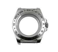 NMASDUYPU 40mm NH34 NH35 NH36 NH38 NH70 NH72 Cassa for orologio in vetro zaffiro 24 ore Lunetta fissa in acciaio massiccio ETA2824 PT5000 Cassa Corona a vite(Glass Back B,ETA 2824 PT5000 Case)