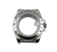 NMASDUYPU 40mm NH34 NH35 NH36 NH38 NH70 NH72 Cassa for orologio in vetro zaffiro 24 ore Lunetta fissa in acciaio massiccio ETA2824 PT5000 Cassa Corona a vite(Glass Back A,ETA 2824 PT5000 Case)