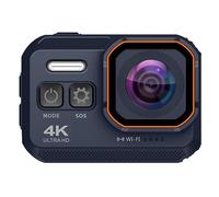 nmbhus Action Camera 4K 1080P 60fps Stabilizzato IP68 Casco Impermeabile Subacqueo Moto Sport Video Cam Moto Bike 16MP WiFi Webcam(16G SD Card,2)