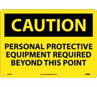 NMC C395RB Cartello OSHA, ATTENZIONE PERSONAL PROTECTIVE EQUIPMENT REQUIRED BEYOND THIS POINT", 35,6 cm di larghezza x 25,4 cm di altezza, plastica rigida, nero su giallo