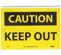 NMC C41P CAUTION - Cartello Keep Out - 25,4 cm x 17,8 cm, in vinile PS con testo nero su base gialla