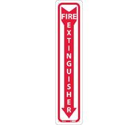 NMC Cartello di fuoco M23A, Fire extinguiser", 10,2 cm di larghezza x 45,7 cm di altezza, in alluminio, bianco su rosso