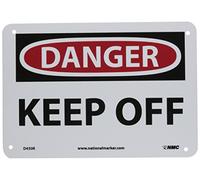 NMC D450R OSHA Segnale, Leggenda "Danger - Keep Off", 25,4 cm di lunghezza x 17,8 cm di altezza, plastica rigida, nero/rosso su bianco