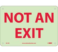 NMC GL15R - Cartello di uscita/ingresso, "NOT AN EXIT", 25,4 cm di larghezza x 17,8 cm di altezza, plastica rigida, rosso su giallo