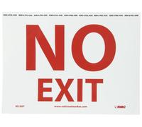 NMC M199P Cartello di Fuoco, Leggenda "No Exit", 25,4 cm di lunghezza x 17,8 cm di altezza, vinile sensibile alla pressione, rosso su bianco