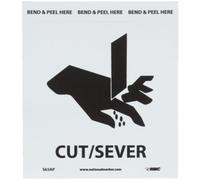 NMC S65AP - Cartelli e etichette per macchine "CORROSIVE" con grafica, 10,2 cm di lunghezza x 10,2 cm di altezza, vinile sensibile alla pressione, nero su bianco (confezione da 5)