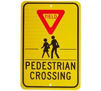 NMC Segnale stradale TM169J, leggenda "pedonale incrociato" con grafica di resa, 30,5 cm di lunghezza x 45,7 cm di altezza, in alluminio riflettente prismatico di grado ingegneristico 0,080,