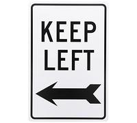 NMC TM28G Cartello di sicurezza stradale in alluminio riflettente ad alta intensità con grafica freccia nera, testo su base bianca