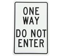 NMC TM73G One Way - Cartello di non entrare - 30,5 cm x 45,7 cm Segnale di controllo del traffico in alluminio standard con testo nero su base bianca