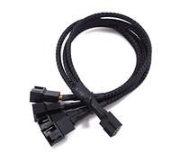 NMD&LR Cavo Splitter Ventola PWM Cavo di Alimentazione da 1 A 4 Convertitore da 4 A 4 Pin, Computer con Ventola, Divisore A Maniche Nere Intrecciato