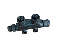 NMEA 2000 N2k Connettore T Micro-C M12 spina dorsale Tee Splitter 2 porte MultiPort IP67 impermeabile Marine Boat Tee per Can Bus DeviceNet CANopen Sensor Attuator Networks (nero)