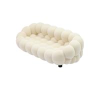 NMFLAB Divano dettagliato per case delle bambole con texture a nuvola in peluche e base stabile, perfetto per collezioni in miniatura modello di mobili per la casa divano