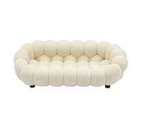 NMFLAB Divano dettagliato per case delle bambole con texture a nuvola in peluche e base stabile, perfetto per collezioni in miniatura modello di mobili per la casa divano