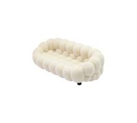 NMFLAB Divano dettagliato per case delle bambole con texture a nuvola in peluche e base stabile, perfetto per collezioni in miniatura modello di mobili per la casa divano