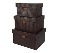 NMGHUTE Bambini Contenitori 3 pezzi Contenitore per giocattoli Organizzatore di stoccaggio per giocattoli di grande capacità Contenitore ad alta densità in pelle PU Organizer Giochi(A)