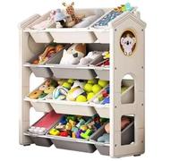 NMGHUTE Bambini Contenitori Organizzatore Di Giocattoli In Plastica A 4 Livelli Con 12 Contenitori Per Giocattoli Rimovibili Organizzatori Di Giocattoli Per Sala Giochi Organizer Giochi