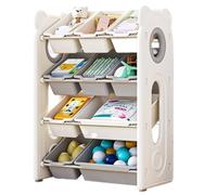 NMGHUTE Bambini Contenitori Organizzatori Di Giocattoli In Plastica Con 10 Contenitori Rimovibili Per Il Soggiorno Della Sala Giochi Organizer Giochi(D)