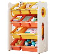 NMGHUTE Bambini Contenitori Organizzatori Di Giocattoli In Plastica Con 10 Contenitori Rimovibili Per Il Soggiorno Della Sala Giochi Organizer Giochi(B)