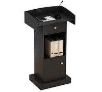 NMGHUTE Pulpito Conferenze, Leggii da Podio per Carichi Pesanti Pulpiti da Chiesa con Cassetto Portaoggetti per Leggii per Conferenze per Insegnanti di Scuola Seminario(Black)