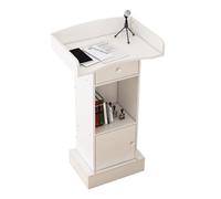 NMGHUTE Pulpito Conferenze, Podio in Legno con Cassetto E Leggii per Porte, Pulpiti per Podi per Presentazioni di Seminari Scolastici, Chiese Seminario(C-Black)