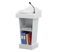 NMGHUTE Pulpito Conferenze, Podio in Legno con Doppi Leggii, Pulpiti della Chiesa, Podio per Insegnanti di Scuola Seminario(White)