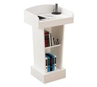 NMGHUTE Pulpito Conferenze, Podio in Legno con Leggii Portaoggetti Pulpiti da Chiesa con Portaoggetti per Podi per Insegnanti Scolastici Leggii per Riunioni Seminario(White)