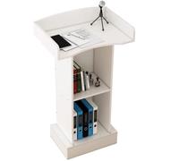 NMGHUTE Pulpito Conferenze, Supporto per Podio con Portaoggetti, Leggii, Pulpiti della Chiesa, Podio per attività, Insegnante di Scuola Seminario(White)