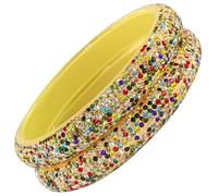 NMII Set Kada in vetro con zircone e glitter per donne e ragazze, 2.4, Vetro, Pietra zircone
