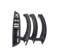 NMJLQW Set 7 Pezzi LHD RHD Pannello Interruttore Porta Finestra Interno Maniglia Trazione Copertura Pelle Per BMW X5 X6 E70 E71 2007-2014 Decorazione d'interni(LHD Set Black1)