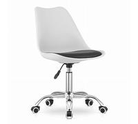 NMK HOME Sedie Ufficio Girevole con Ruote 360 ° - Sedia Scrivania Regolabile in Altezza - Montaggio Semplice e Base Cromata