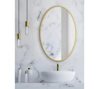 NMK HOME Specchio Rotondo da Parete Moderno 60 cm - Specchiera Bagno con Cornice Oro per Soggiorno e Camera da Letto