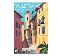 NMNM Villefranche-sur-Mer, poster vintage su tela, decorazione artistica da parete con stampa artistica da parete, poster regalo, 50 x 75 cm